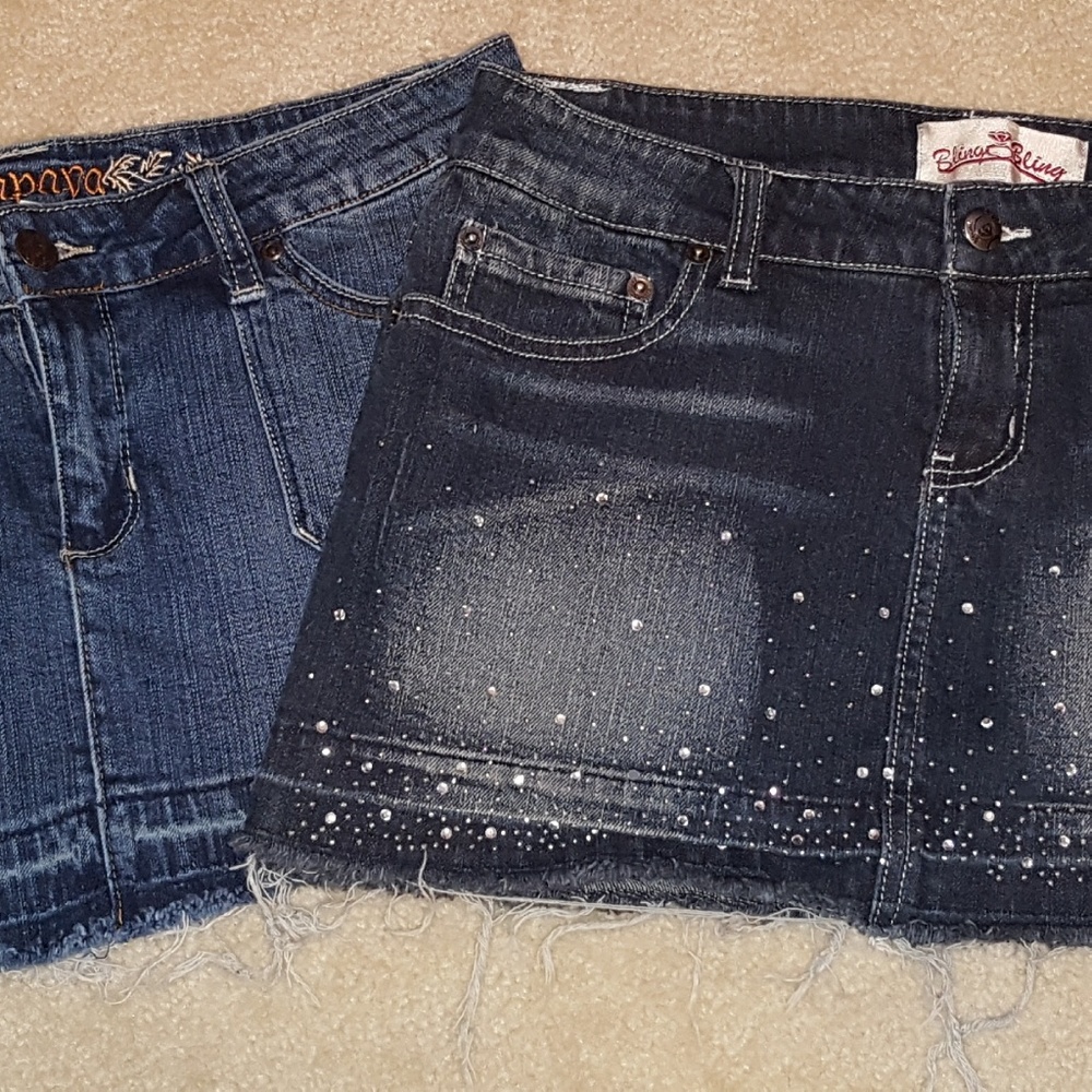 Jean mini skirts